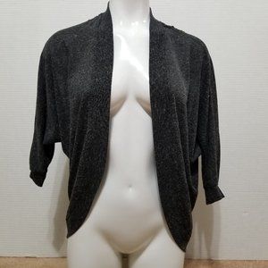 Rewind cardigan Small open front slub knit dolman crochet lace detailing boho